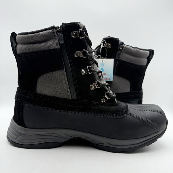 Propet Mens Cortland Boots US 12 XW EU 45.5 Black Canvas Waterproof NIB main image 4